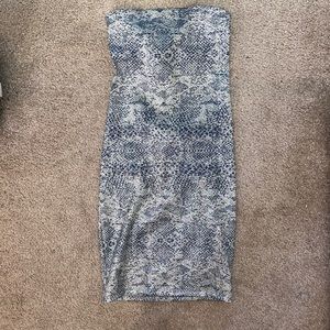 snake skin body con dress